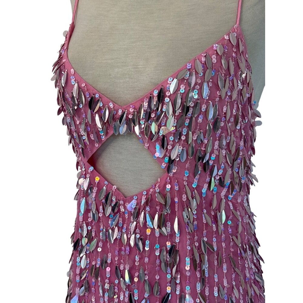 Retrofete Annistyn Dress in Fondant Pink Large New Womens Mini Embellished - Picture 6 of 15